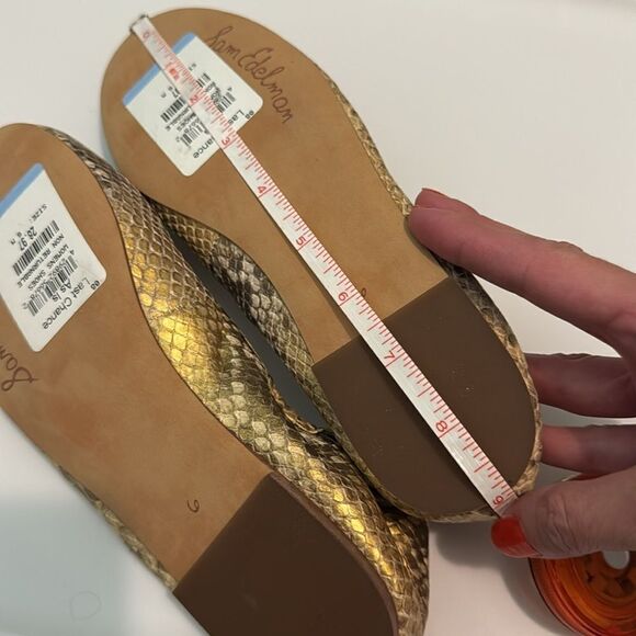 Sam Edelman Women’s Gold Snake Print Felicia Ballet Flats Size 6 - Picture 8 of 9